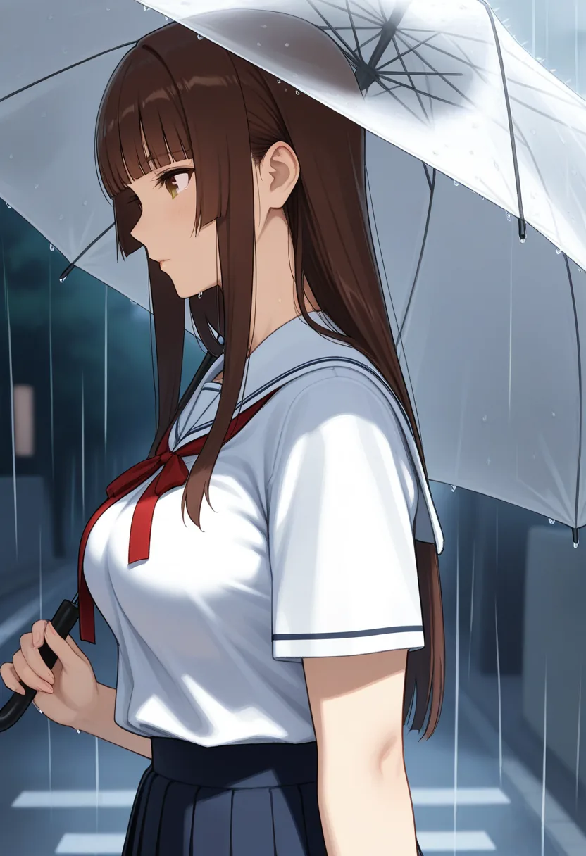 Story 1: Sudden Downpour — panel 2 — under the umbrella