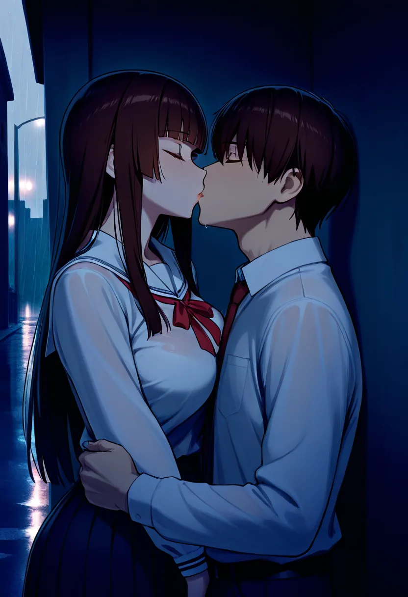 Story 1: Sudden Downpour — panel 6 — first kiss