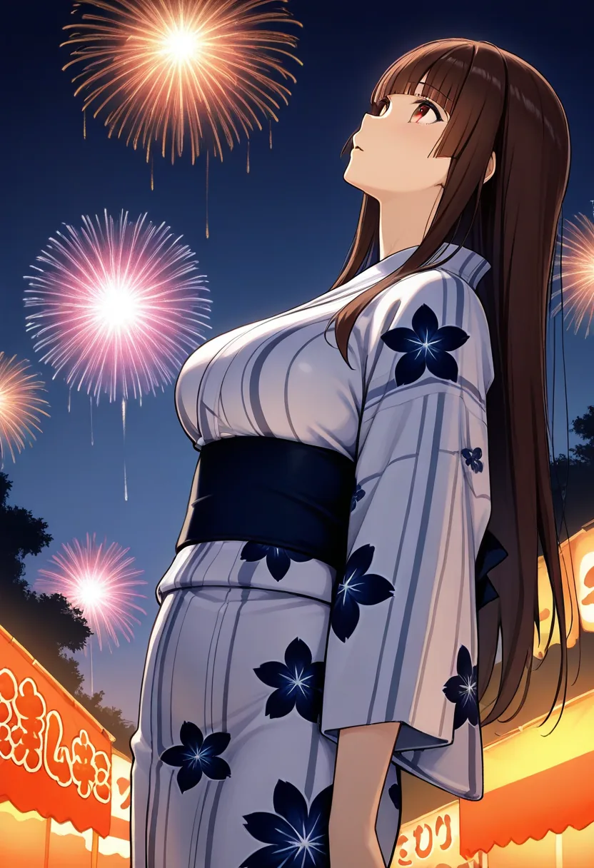 Story 3: Festival Atmosphere — panel 3 — fireworks start