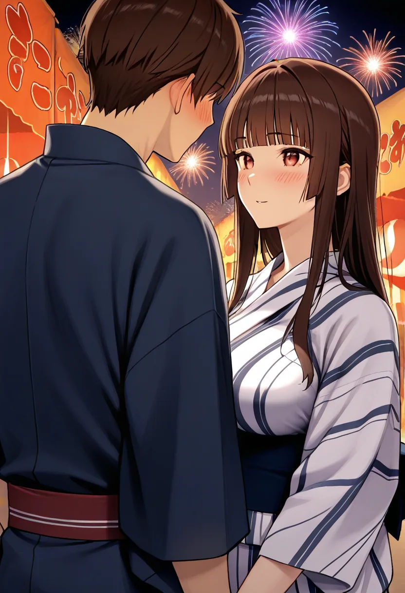 Story 3: Festival Atmosphere — panel 4 — close together for fireworks