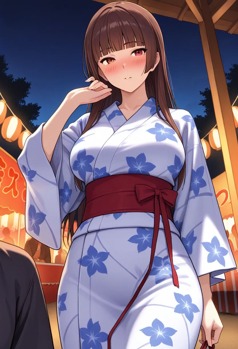 Story 3: Festival Atmosphere — panel 7 — partial undress yukata