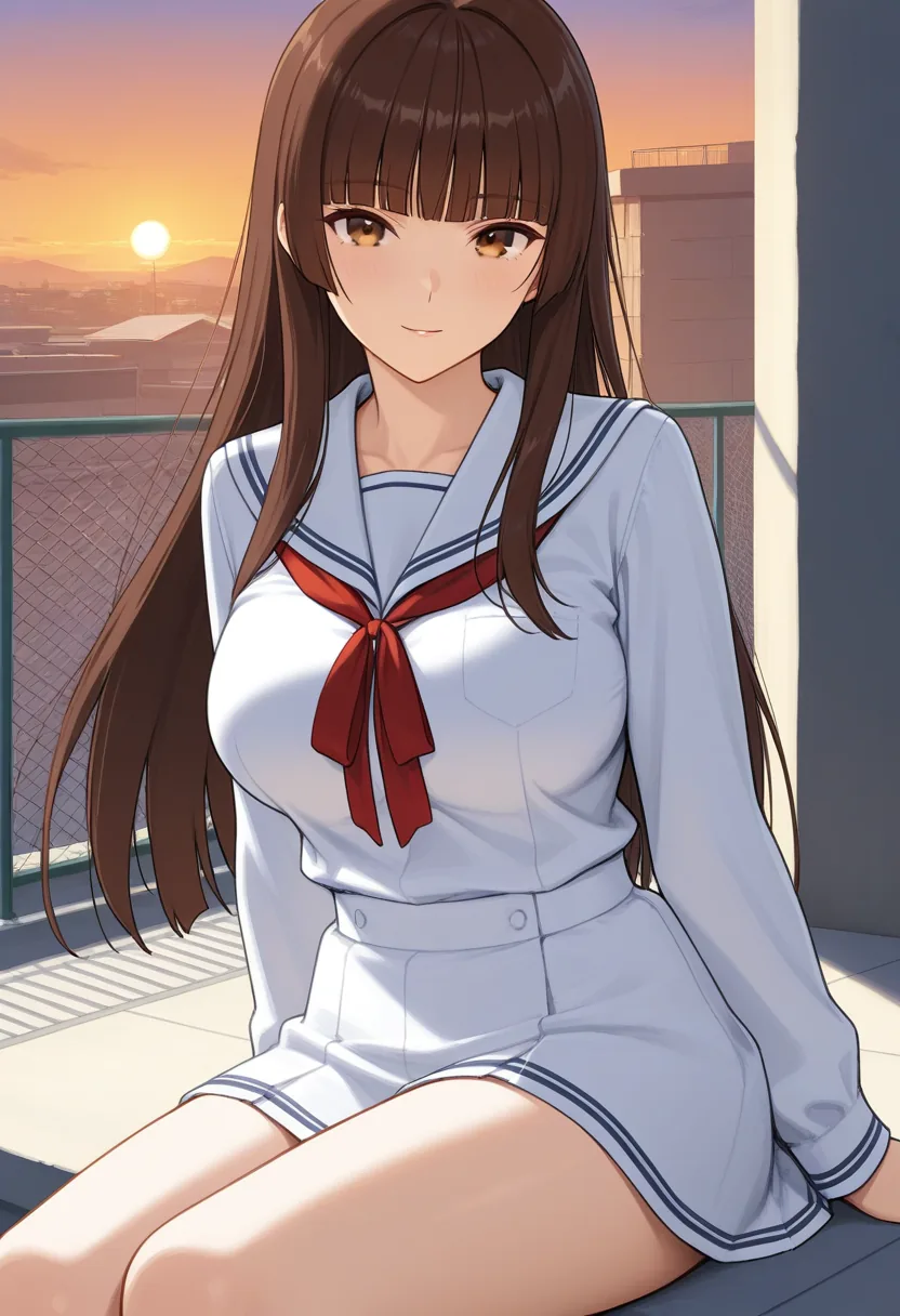 Story 4: Rooftop Evening Light — panel 3 — rooftop sitting together