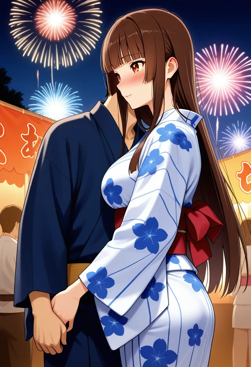 Story 6: Festival Yukata — panel 5 — festival removing obi