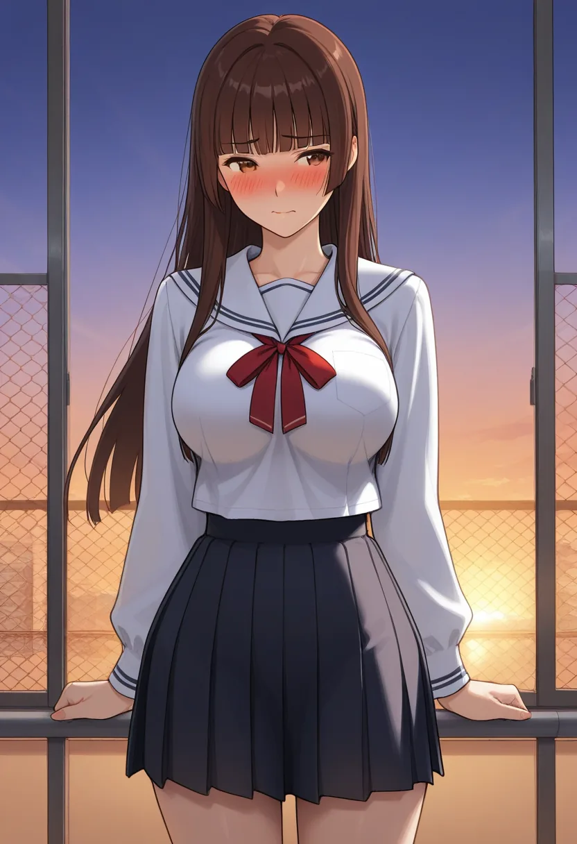 Story 7: Rooftop After School — panel 2 — confession hesitation