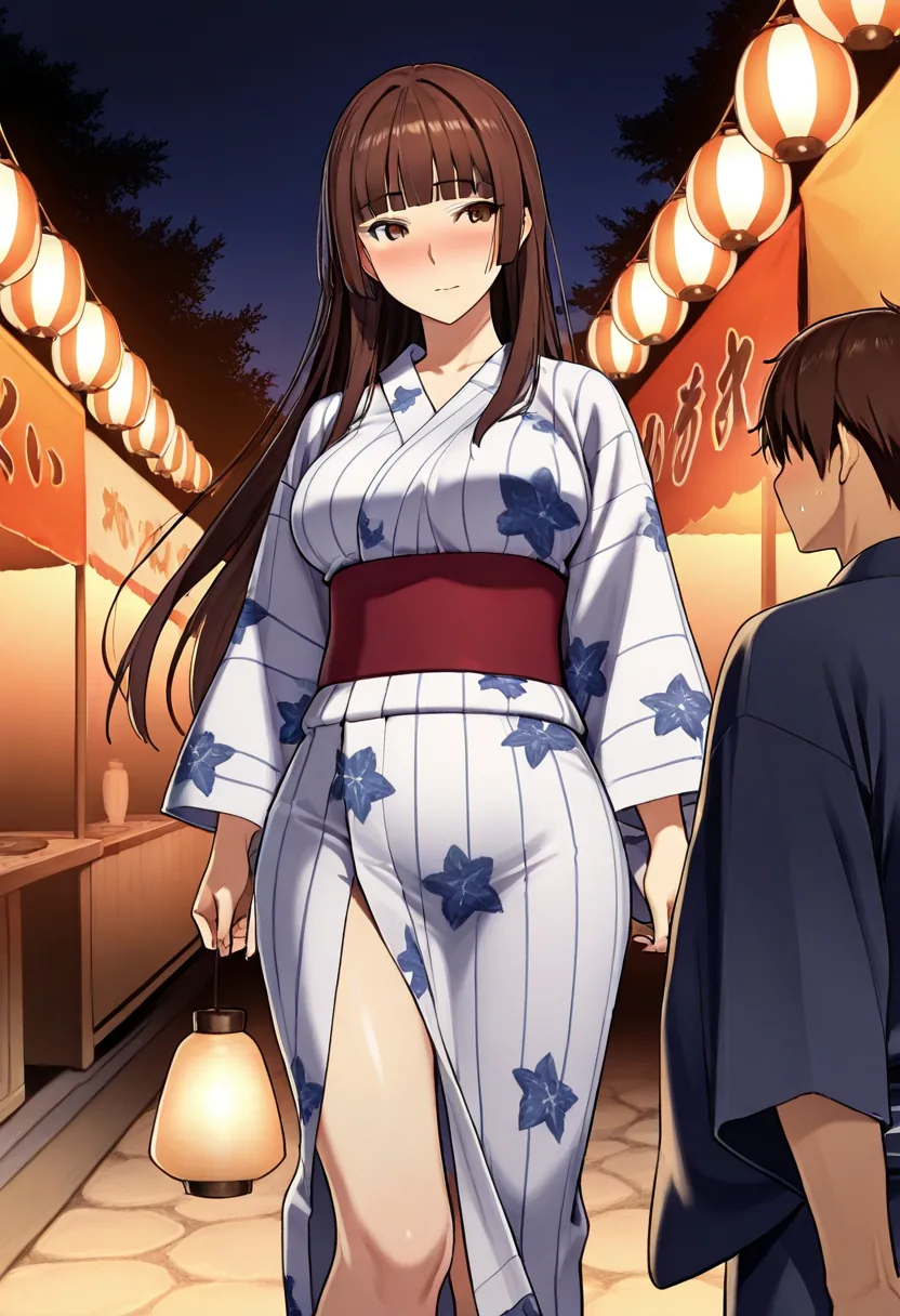 Story 9: Festival Entrance — panel 5 — yukata tie loosened