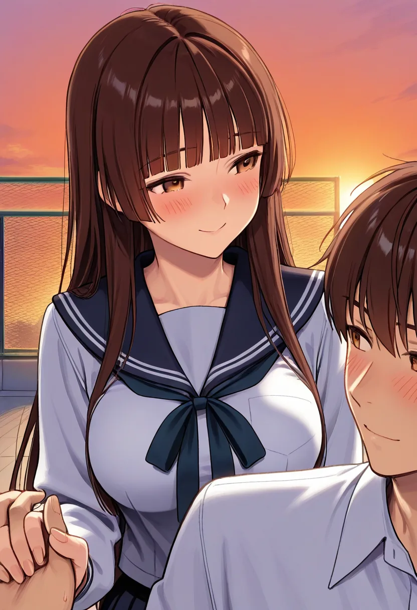 Story 13: Rooftop Sunset Study — panel 4 — holding hands