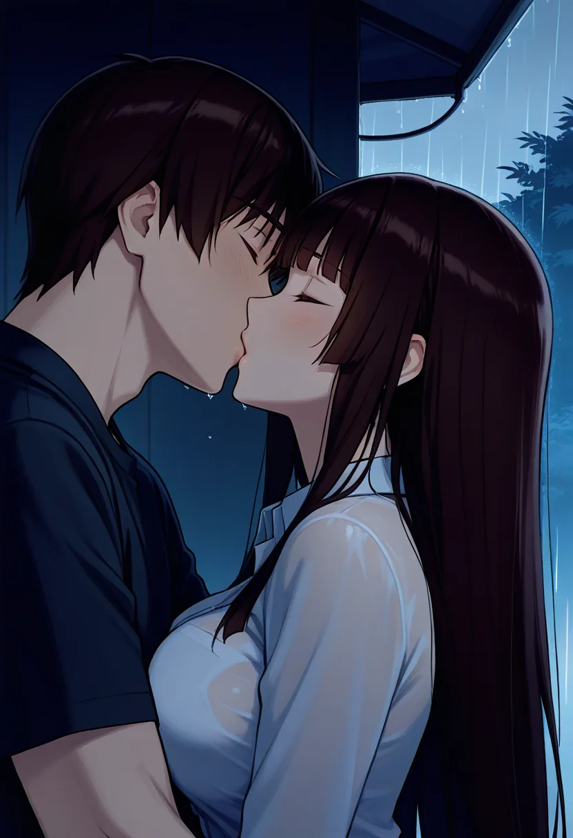 Story 15: Caught In Rain — panel 5 — gentle embrace