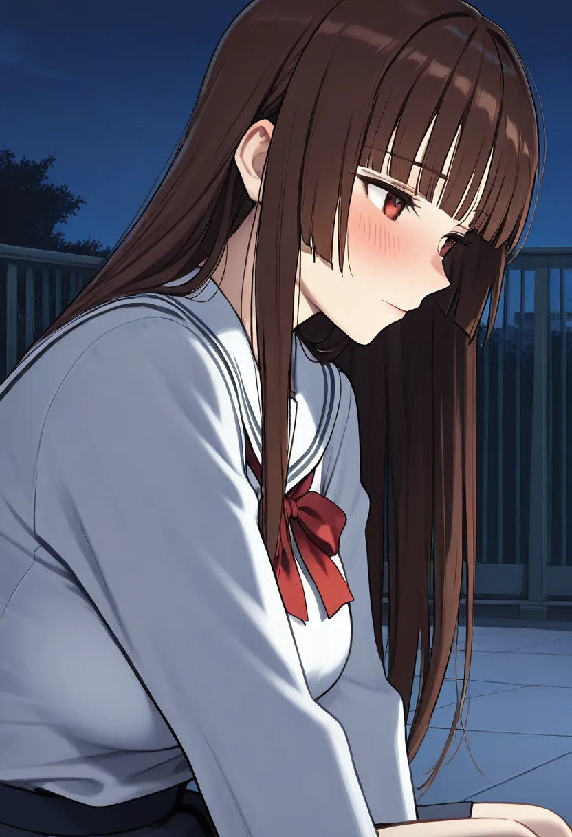 Story 16: Rooftop Night Studying — panel 3 — rooftop quiet moment