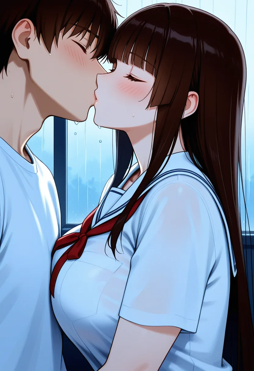 Story 17: Rain Shelter Startled — panel 5 — rain shelter kissing