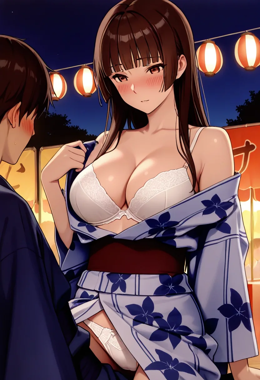 Story 18: Summer Festival Yukata — panel 5 — summer festival undressing yukata