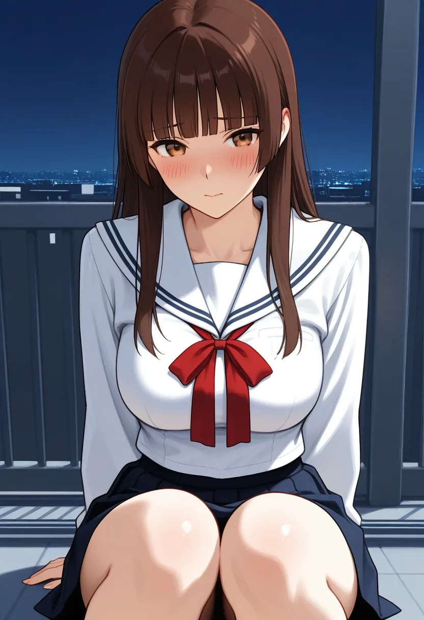 Story 19: Rooftop Study Session — panel 2 — awkward silence and glances