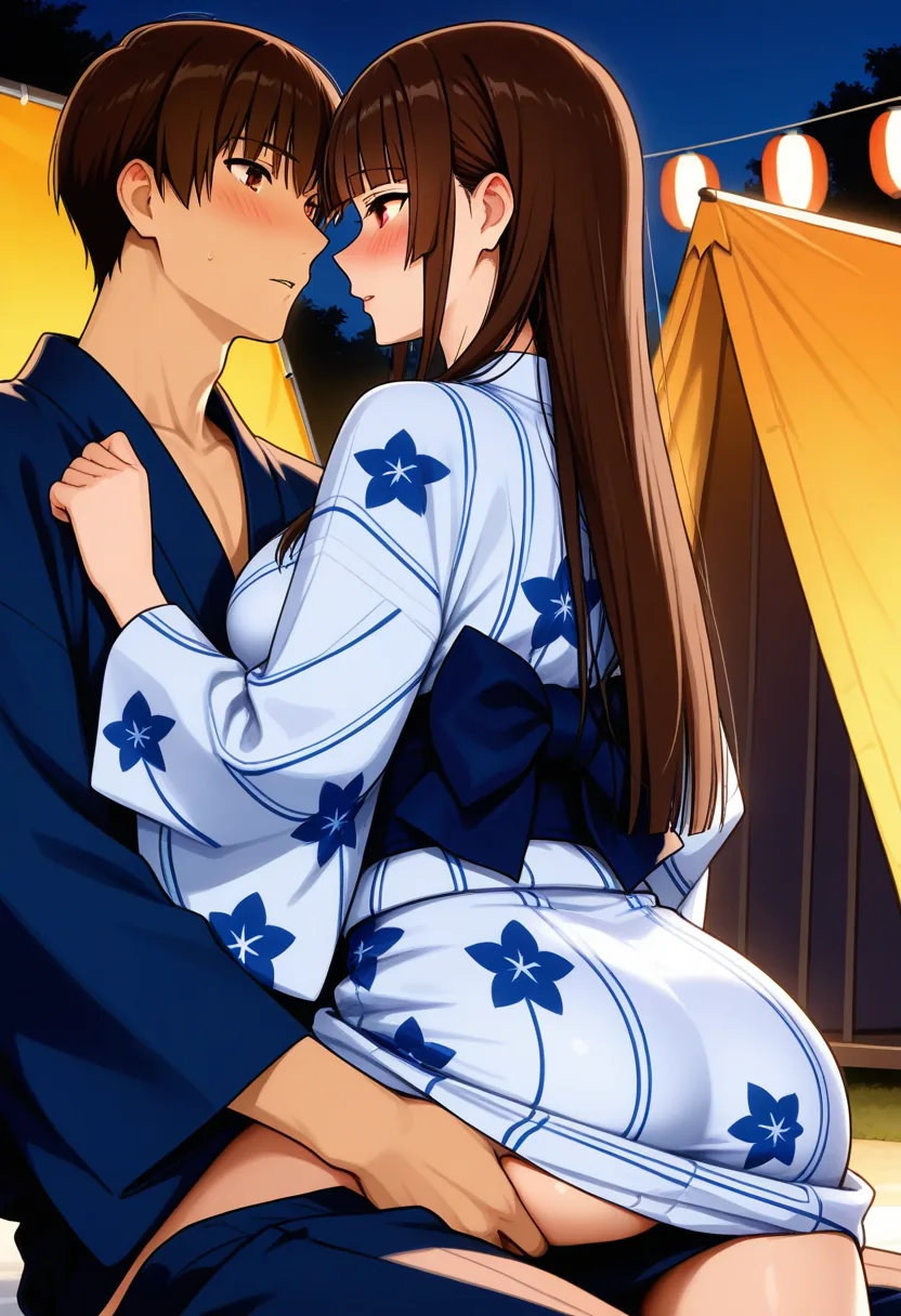 Story 20: Summer Festival Crowds — panel 8 — boy pulling her closer