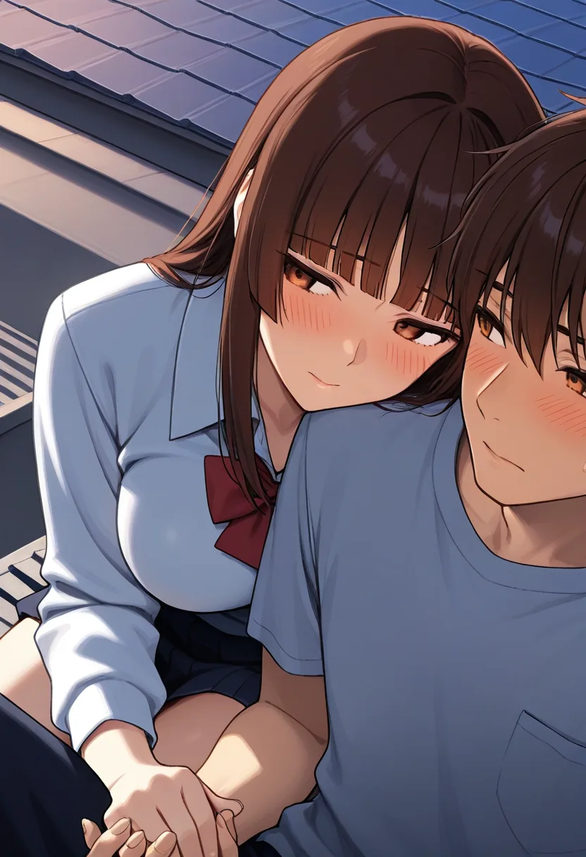 Story 25: Rooftop Sunset — panel 3 — closeness