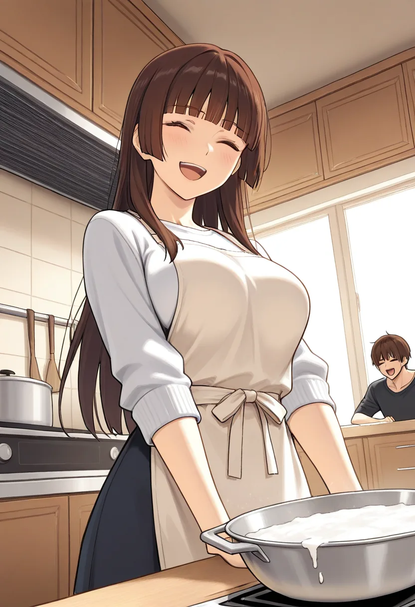 Story 27: Rainy Kitchen — panel 2 — flour fight