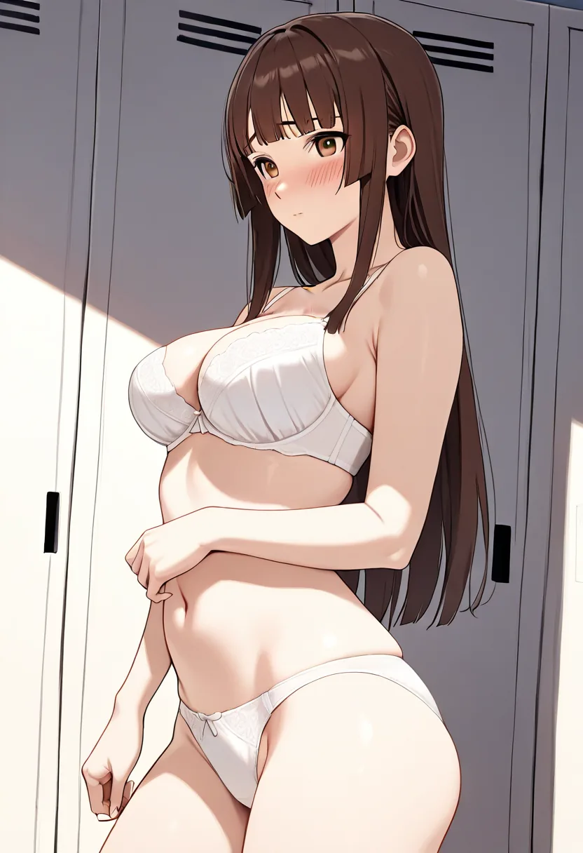 Story 29: After Gym — panel 3 — lingerie reveal