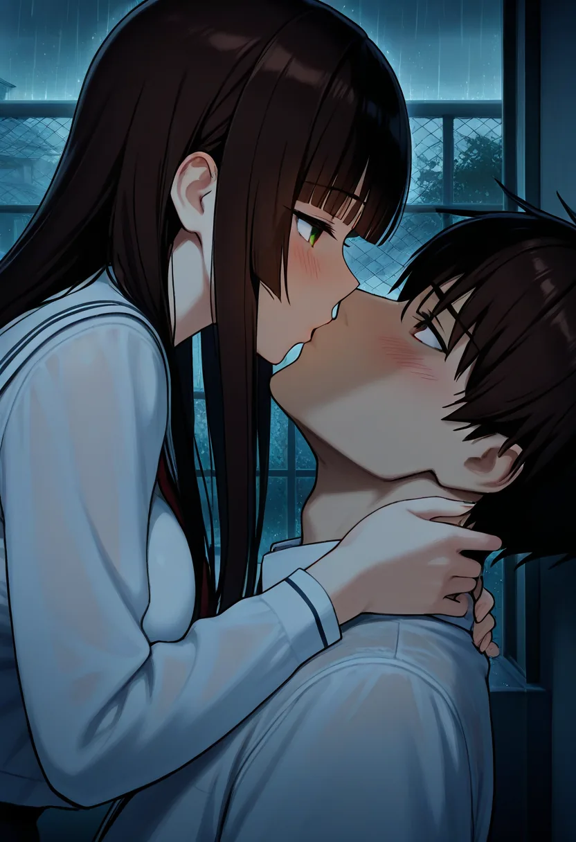 Story 31: Sudden Downpour — panel 3 — first kiss