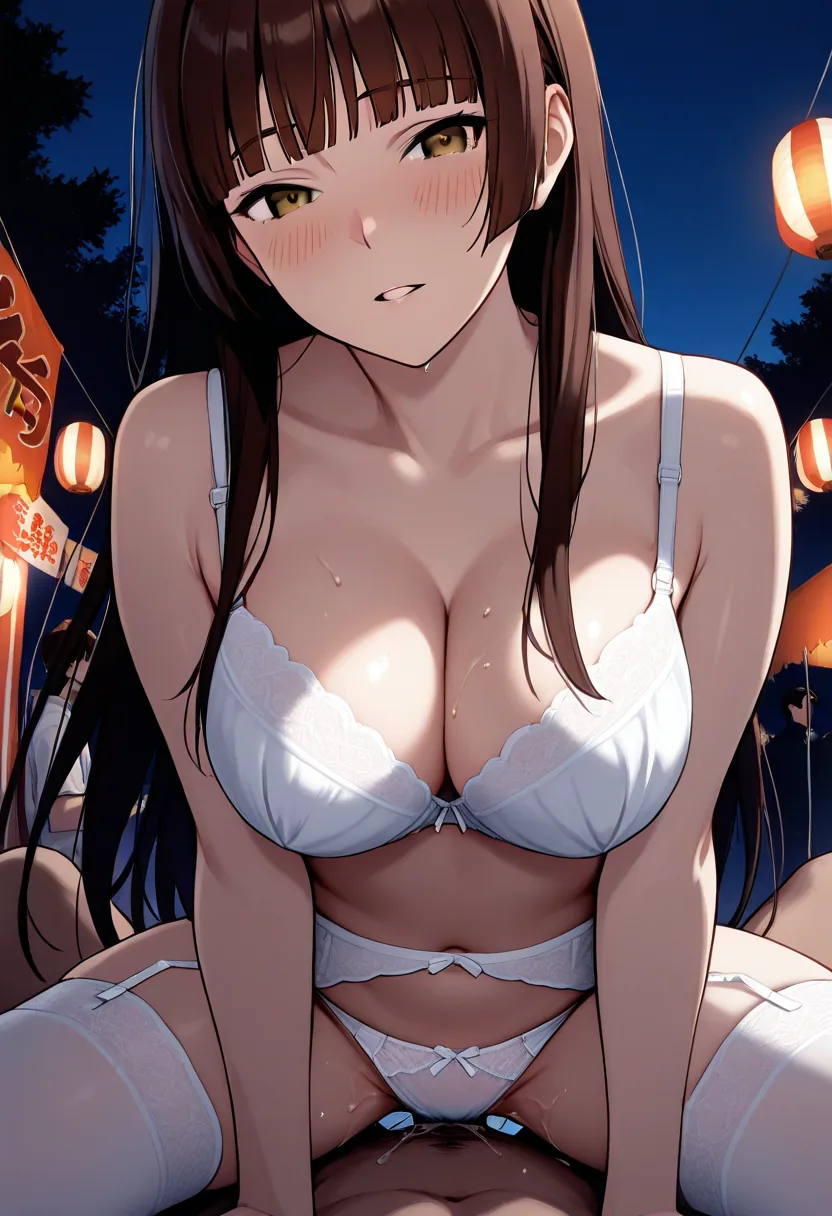 Story 41: Crowded Summer Festival — panel 5 — yukata removed revealing lingerie