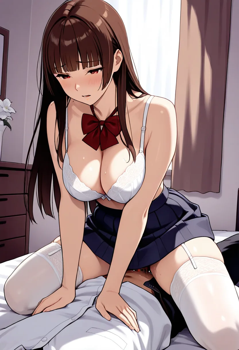 Story 42: Nostalgic Childhood Bedroom — panel 5 — removing top half of uniform