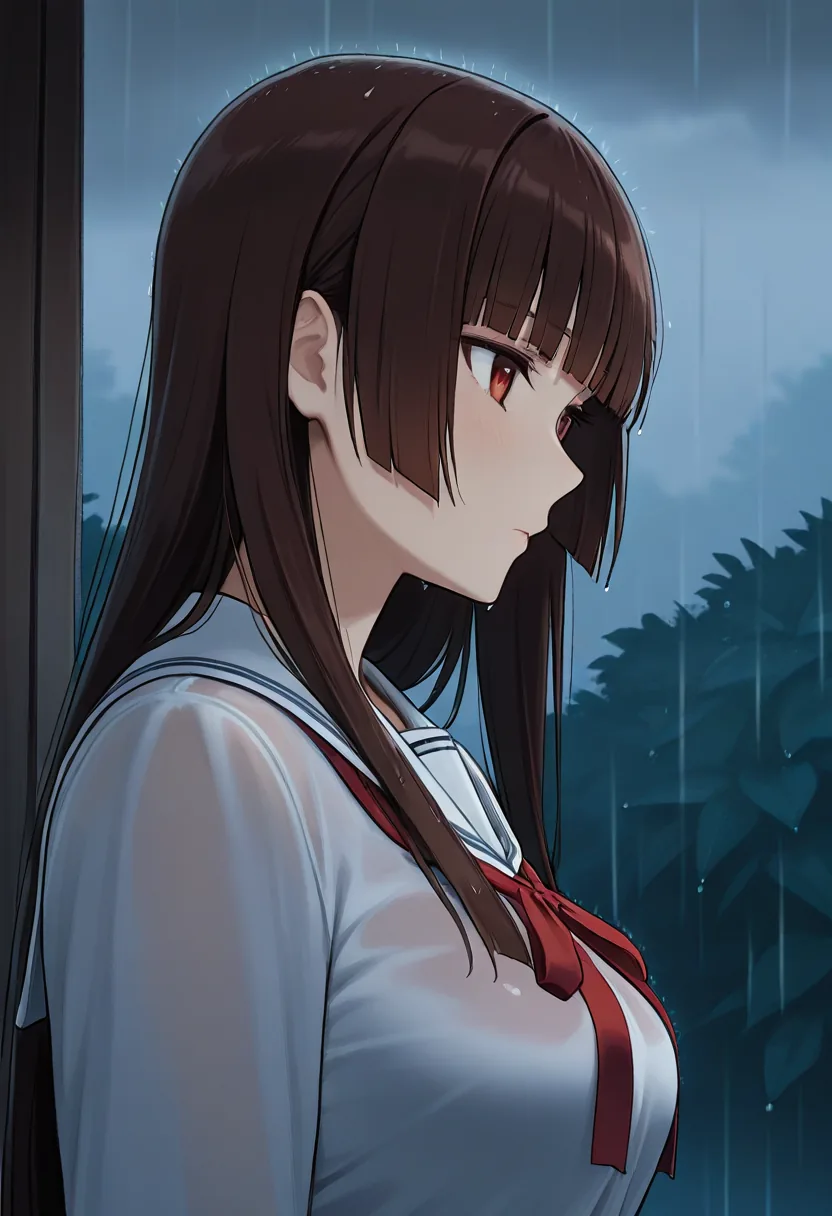 Story 44: Caught In Rain — panel 2 — shelter together
