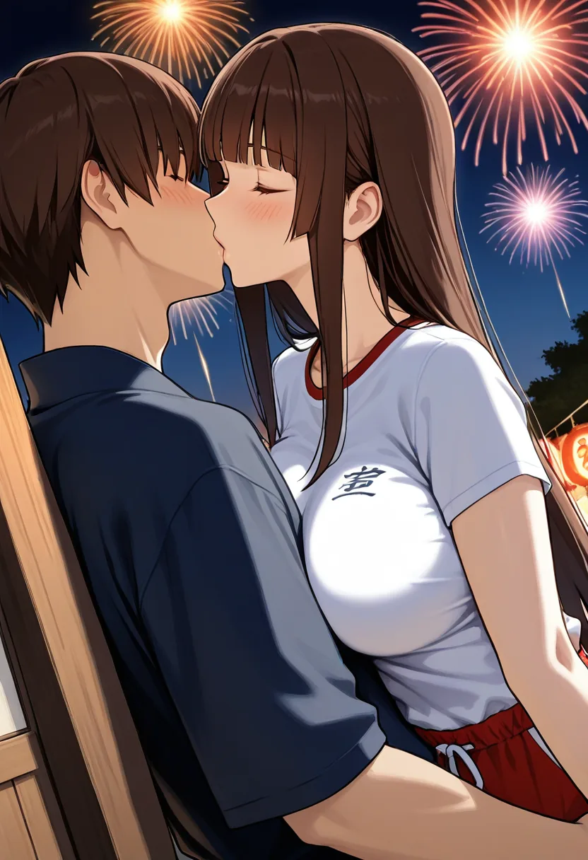 Story 48: Festival Walk — panel 2 — fireworks kiss