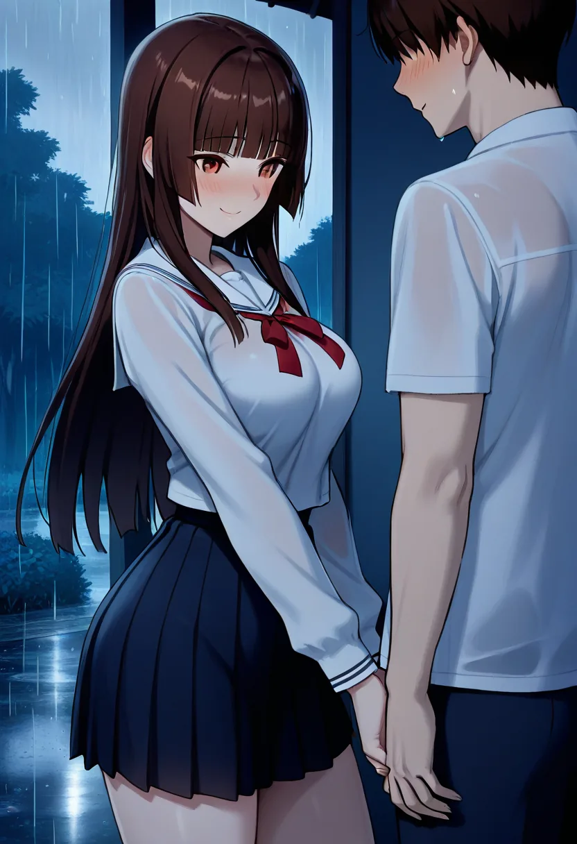 Story 52: Caught In Rain — panel 3 — tentative touch