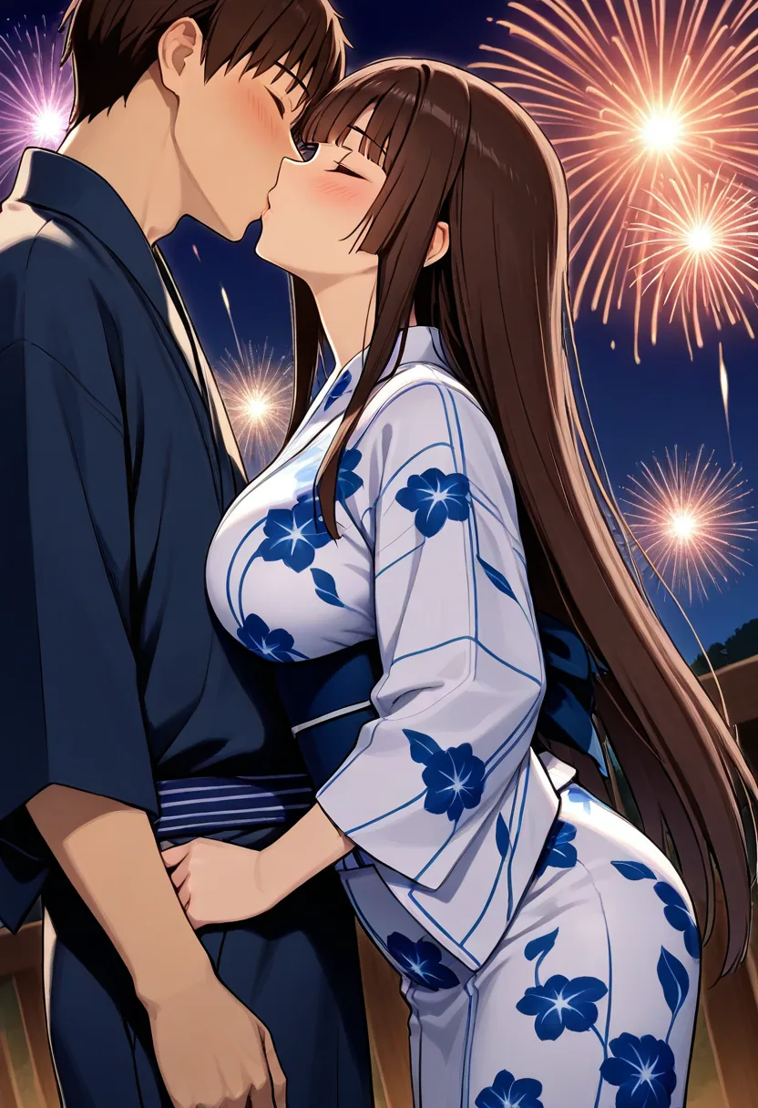 Story 53: Festival Ambiance — panel 2 — fireworks kiss