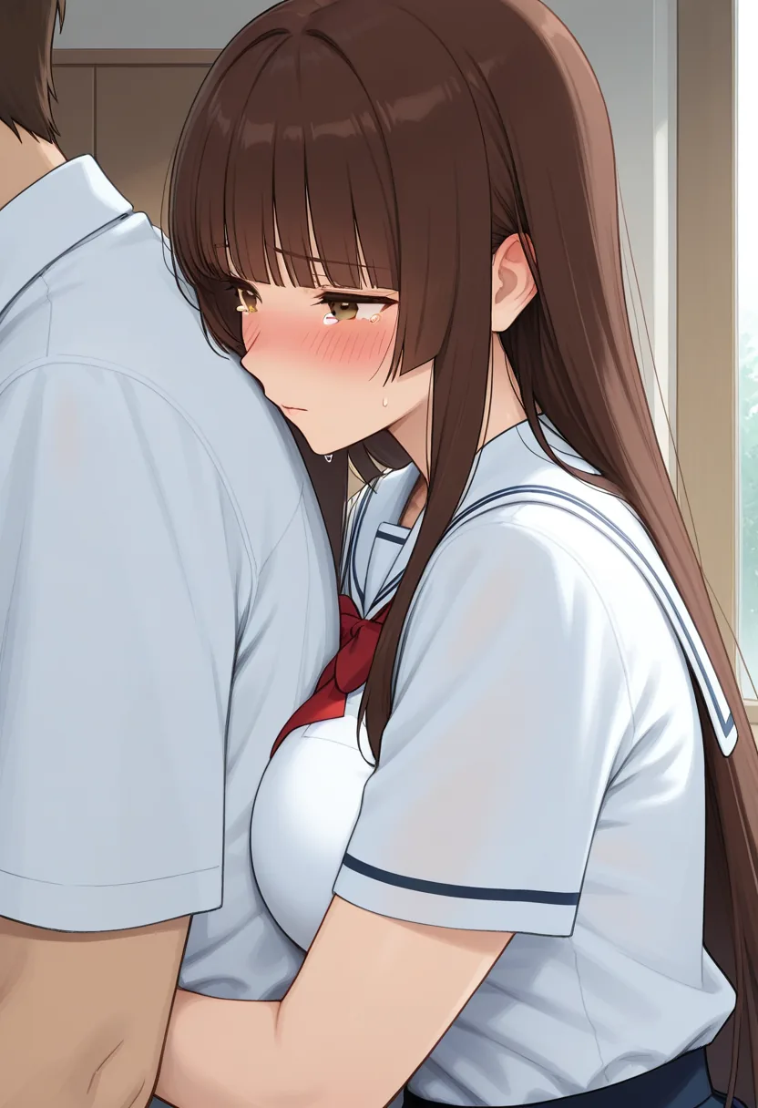 Story 58: Bedroom Storm — panel 3 — bedroom hug clothed