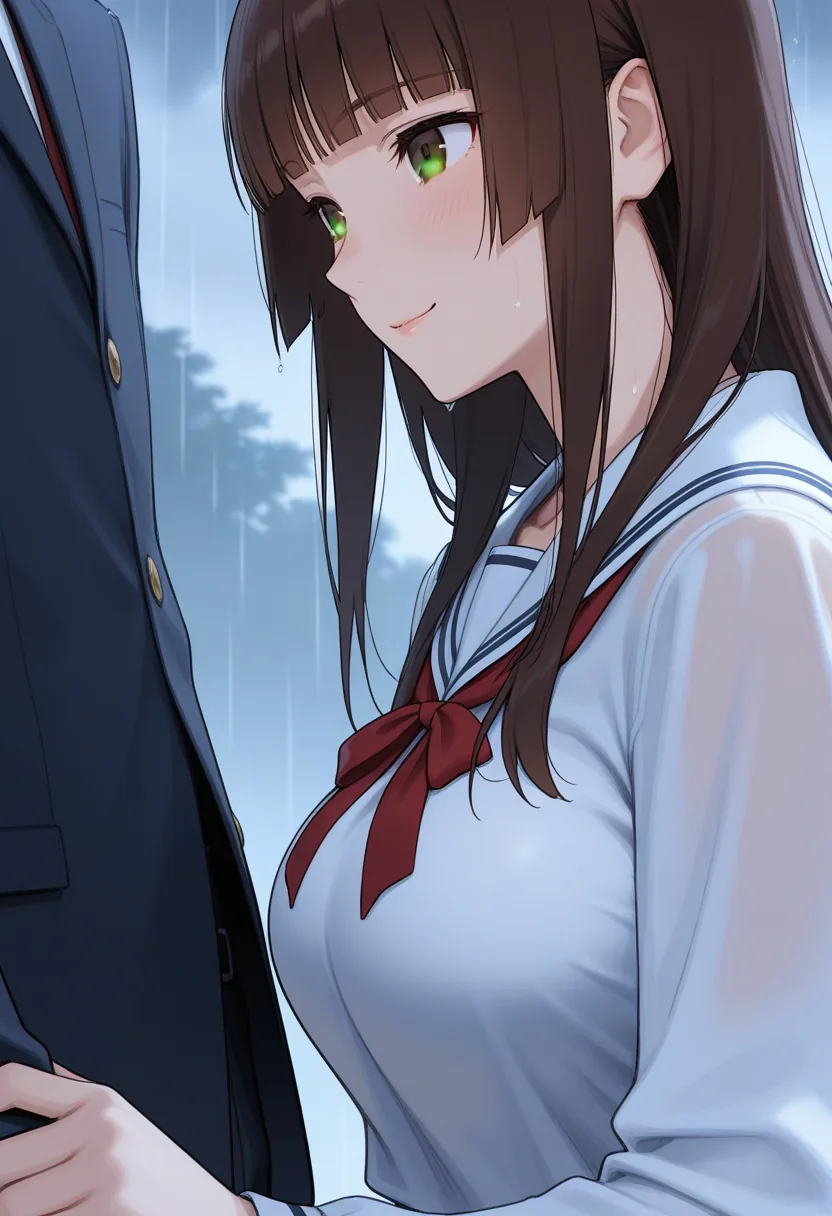Story 75: Rain Start — panel 2 — entering shelter