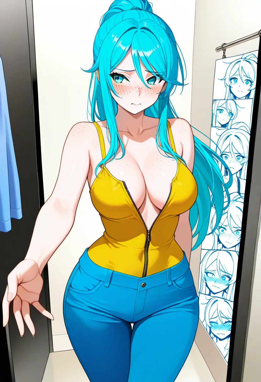 Story 4: Browsing Dresses — panel 3 — zipper stuck