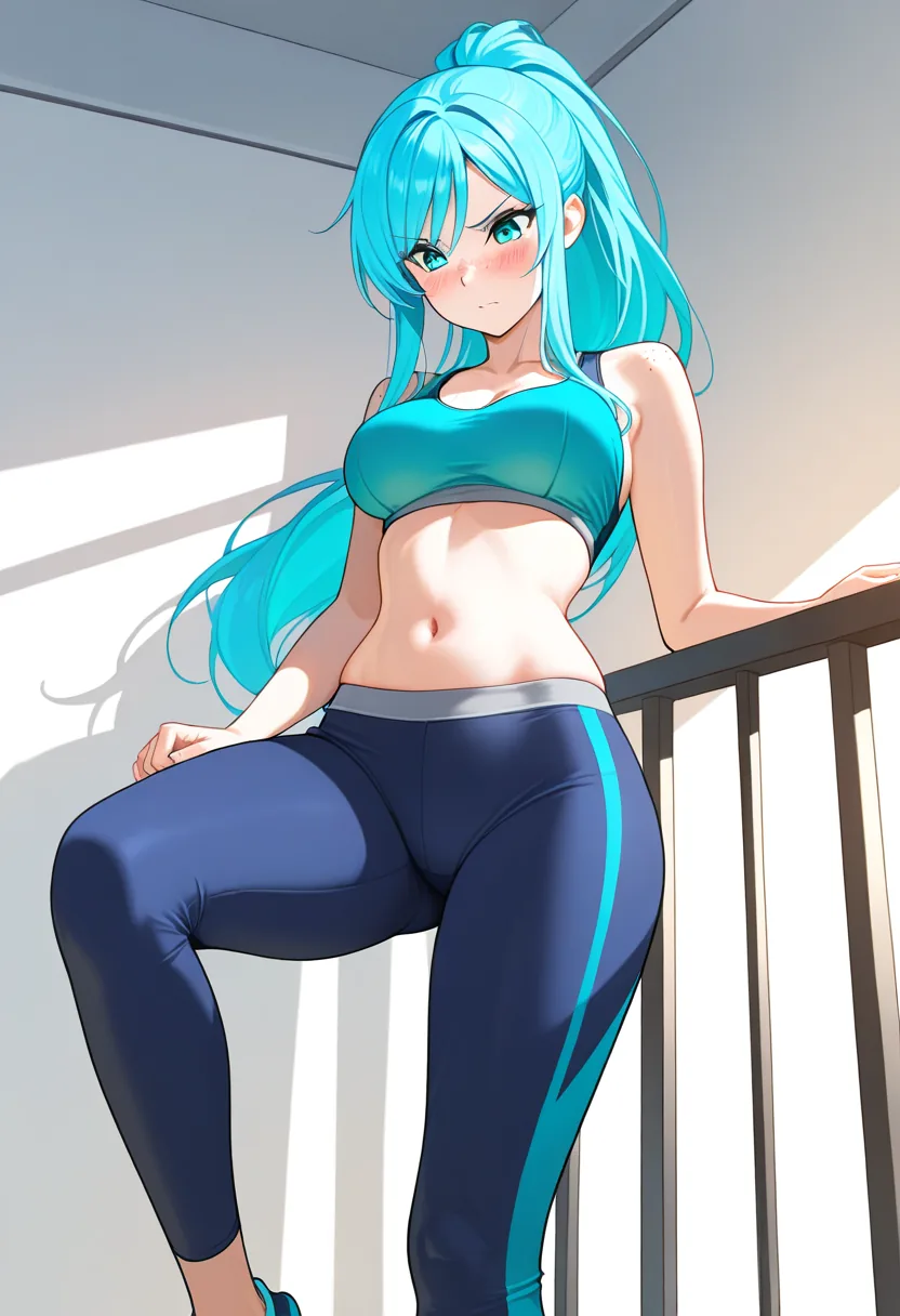 Story 8: Yoga Setup — panel 4 — pants off