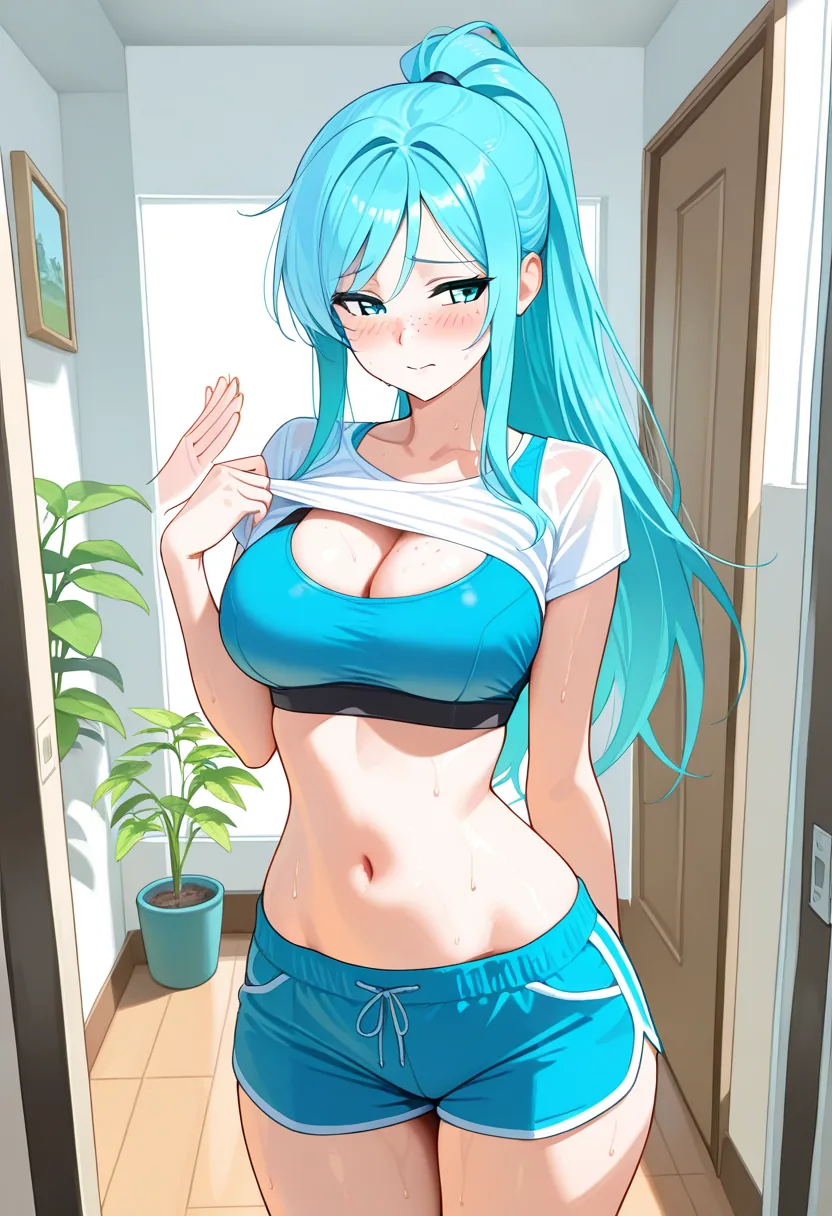 Story 9: Cleaning Start — panel 3 — shirt off