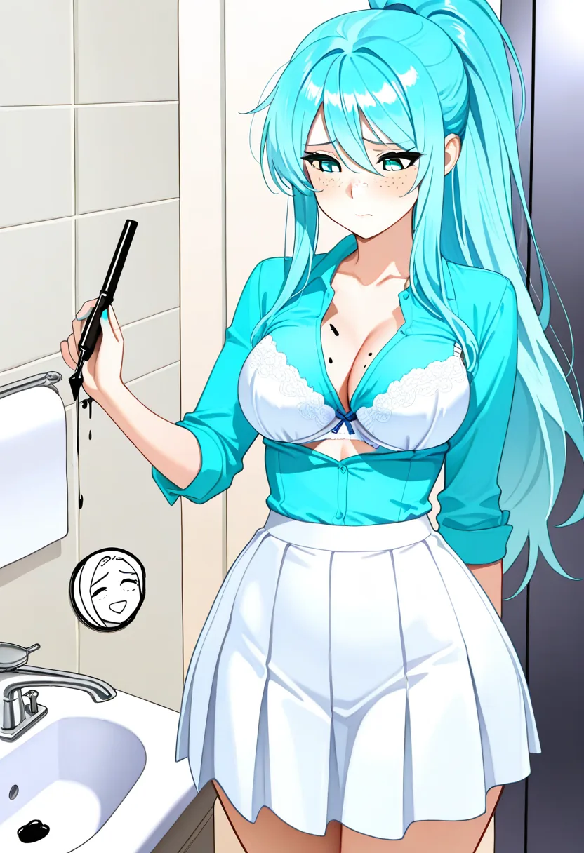 Story 13: Shopping Happy — panel 3 — employee bathroom