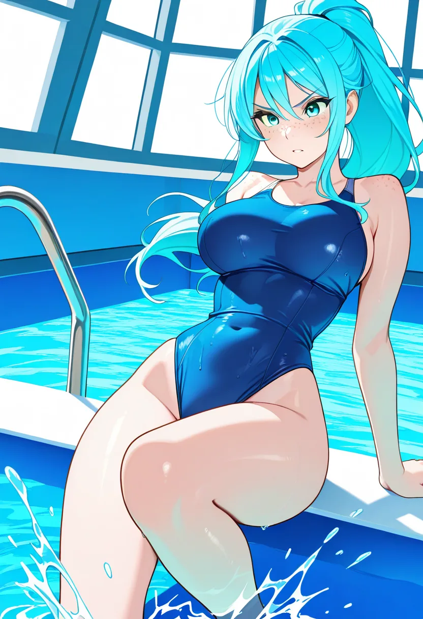 Story 14: Poolside — panel 2 — swimming attempt