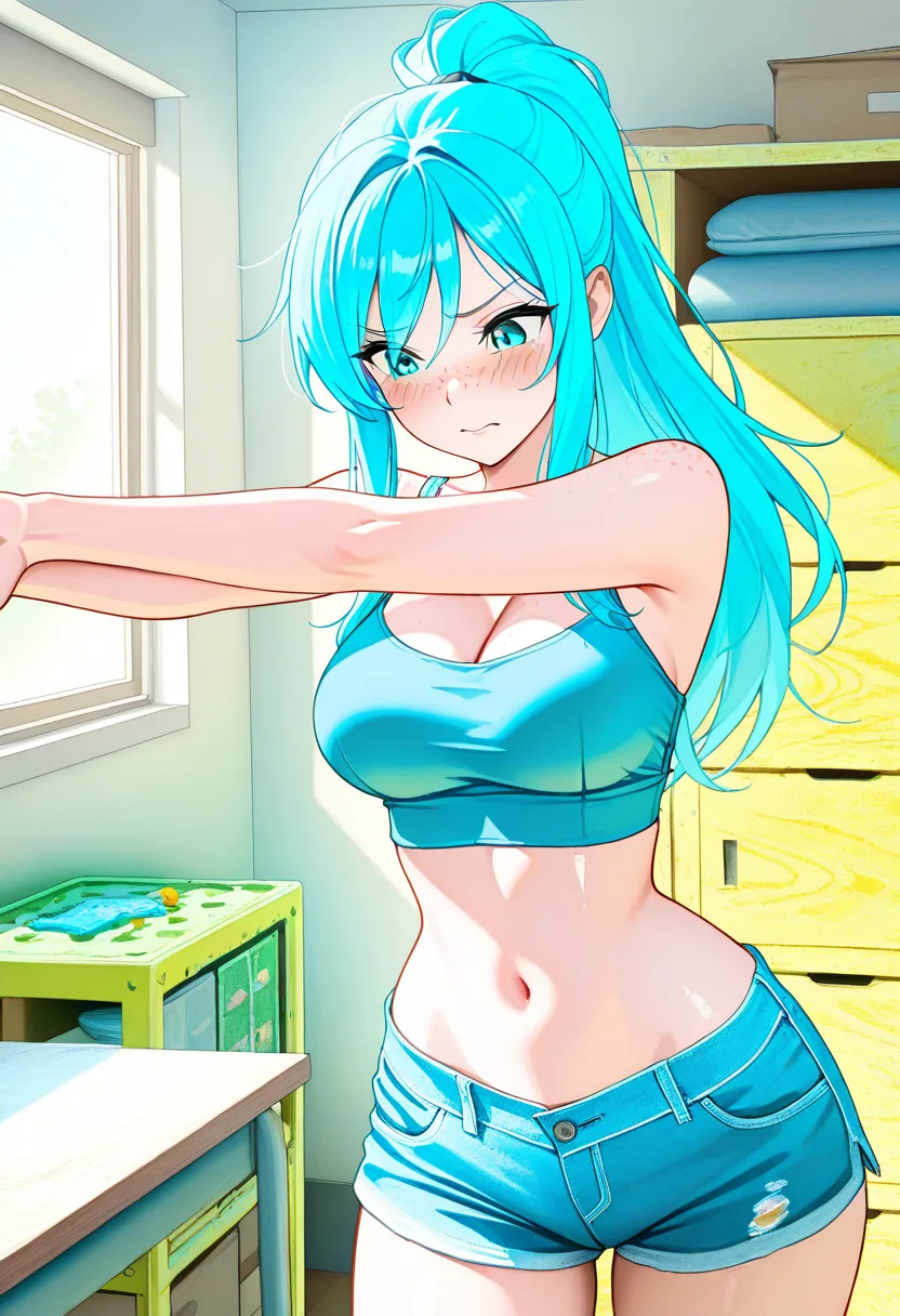 Story 15: Crafting — panel 4 — tank top stuck