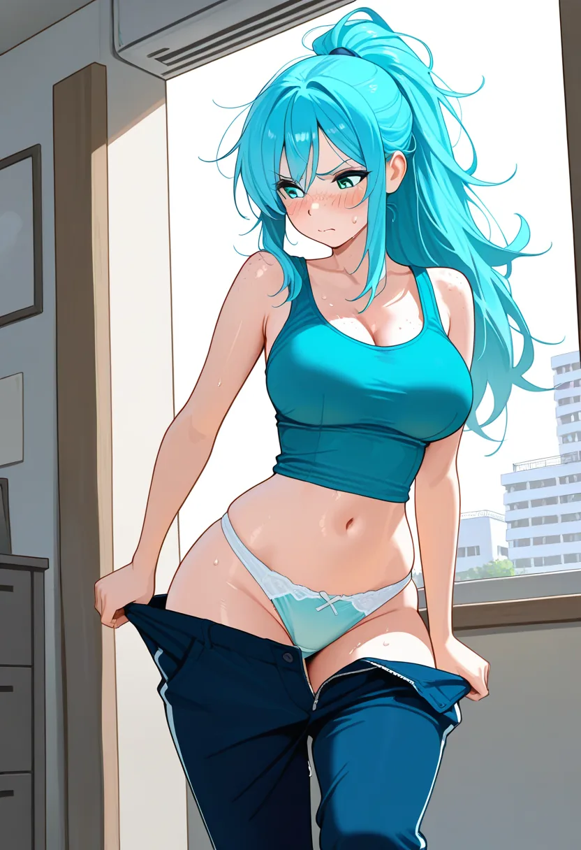 Story 20: Cozy Winter — panel 4 — tank top sweatpants