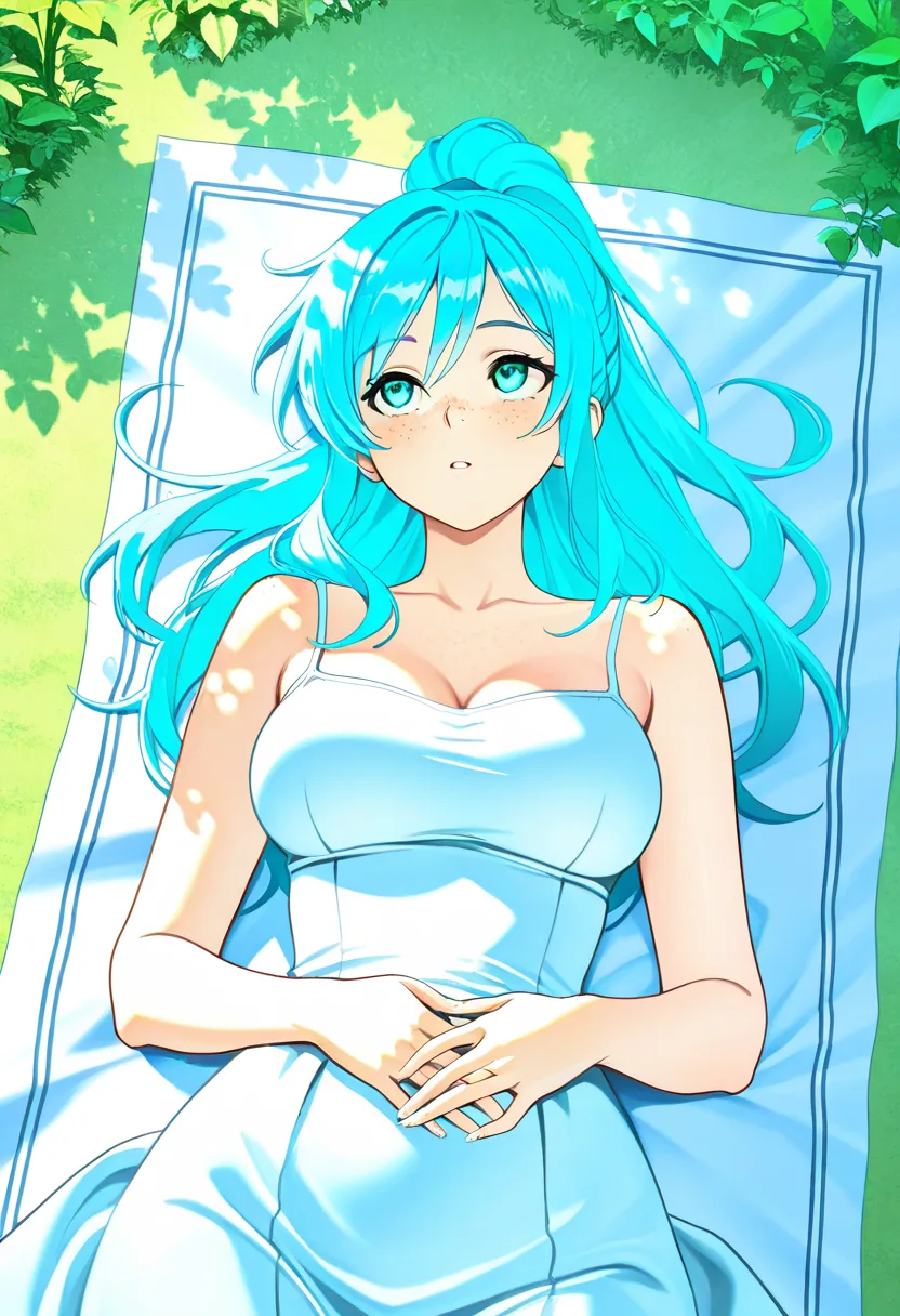 Story 28: Picnic Setup — panel 2 — lying in grass