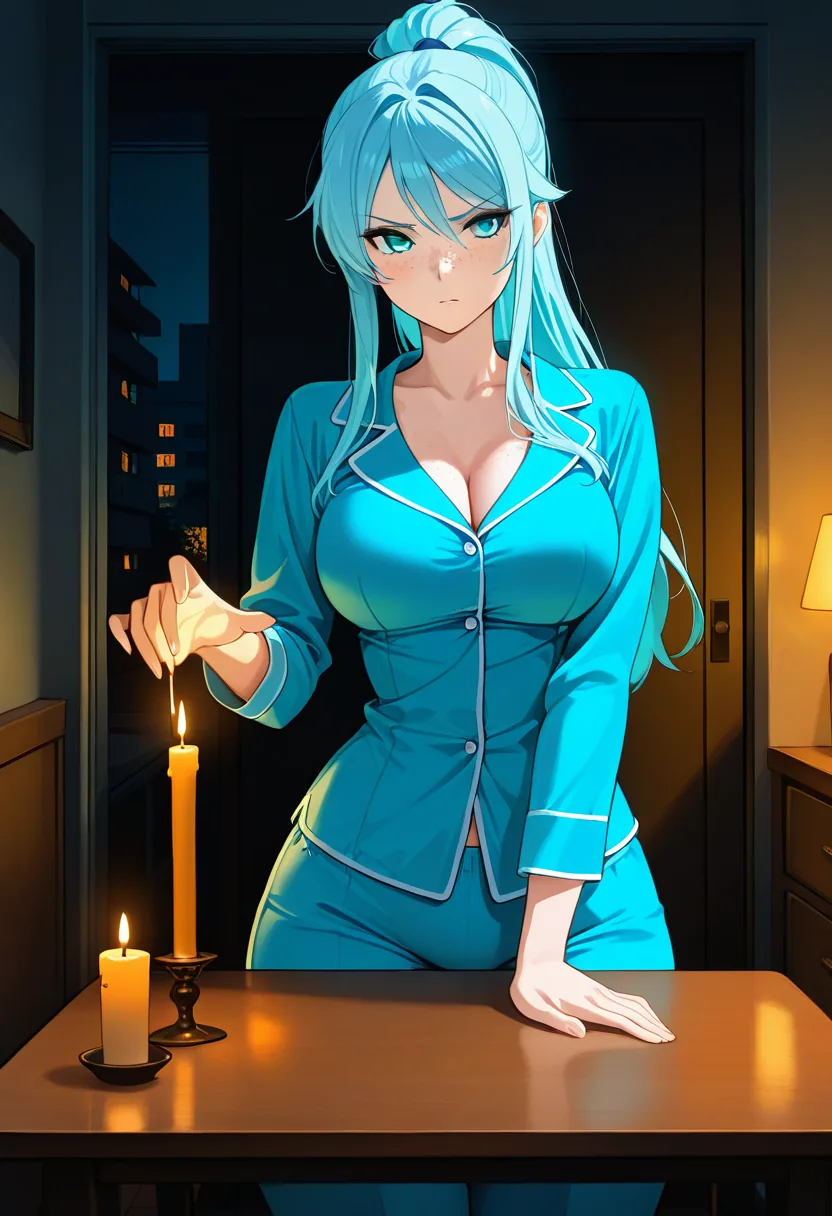 Story 32: Power Out — panel 2 — lighting candles