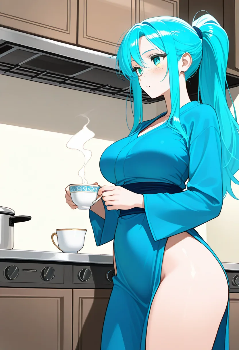 Story 34: Kettle On — panel 2 — watching steam