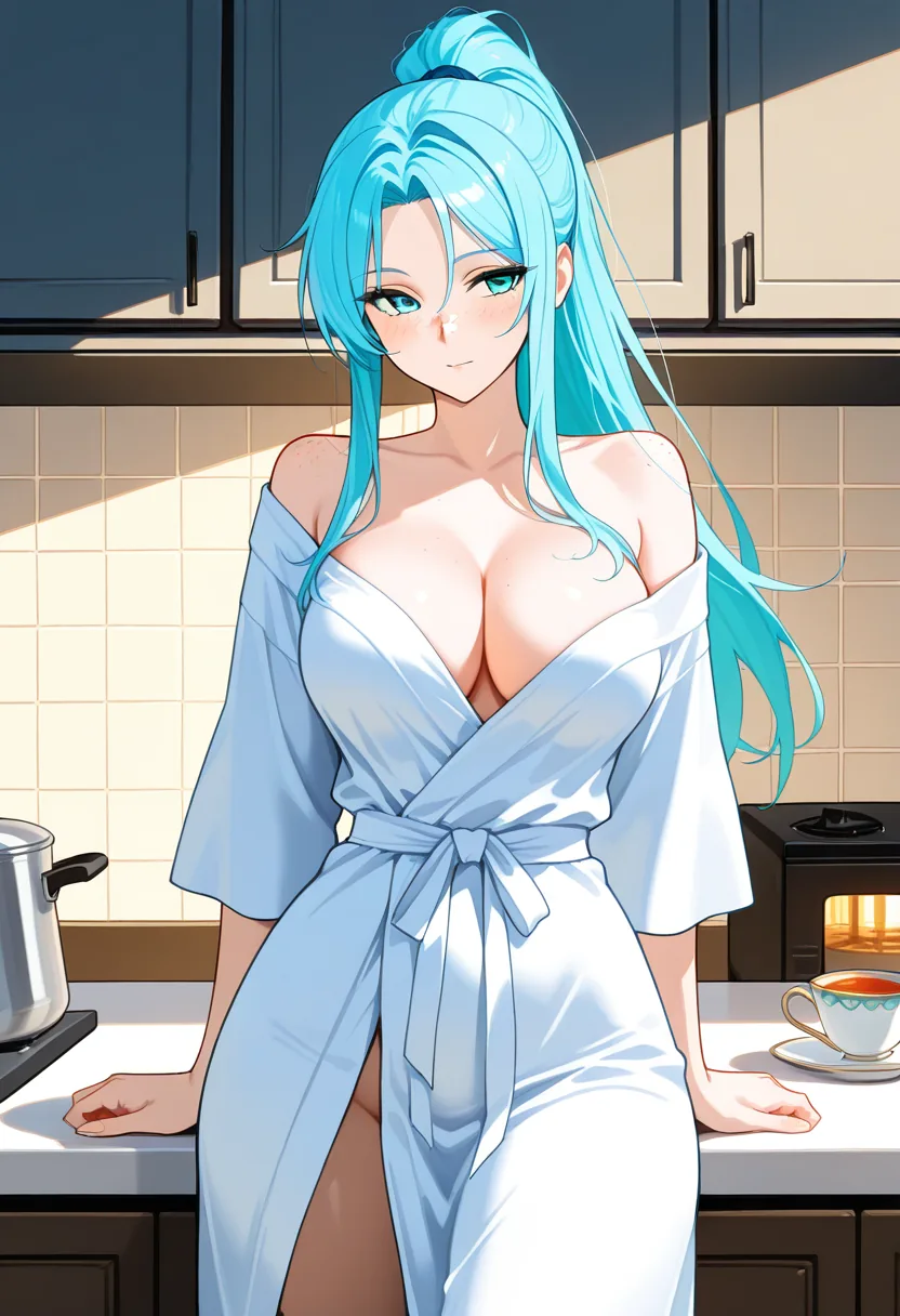 Story 34: Kettle On — panel 4 — robe off shoulders