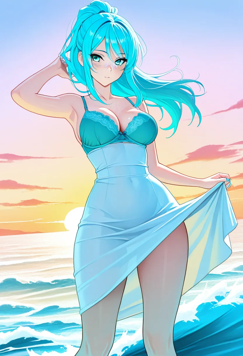 Story 37: Beach Arrival — panel 4 — dress floating