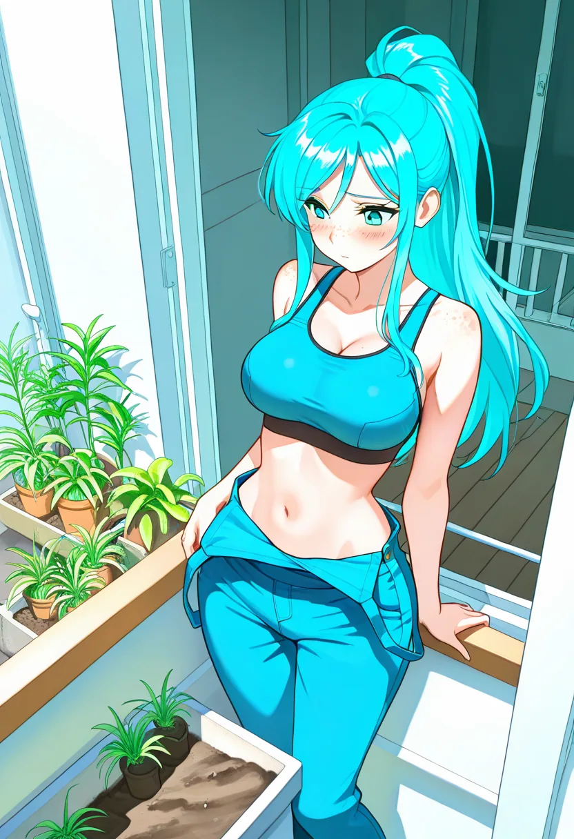 Story 38: Spring Morning — panel 4 — shirt off planting