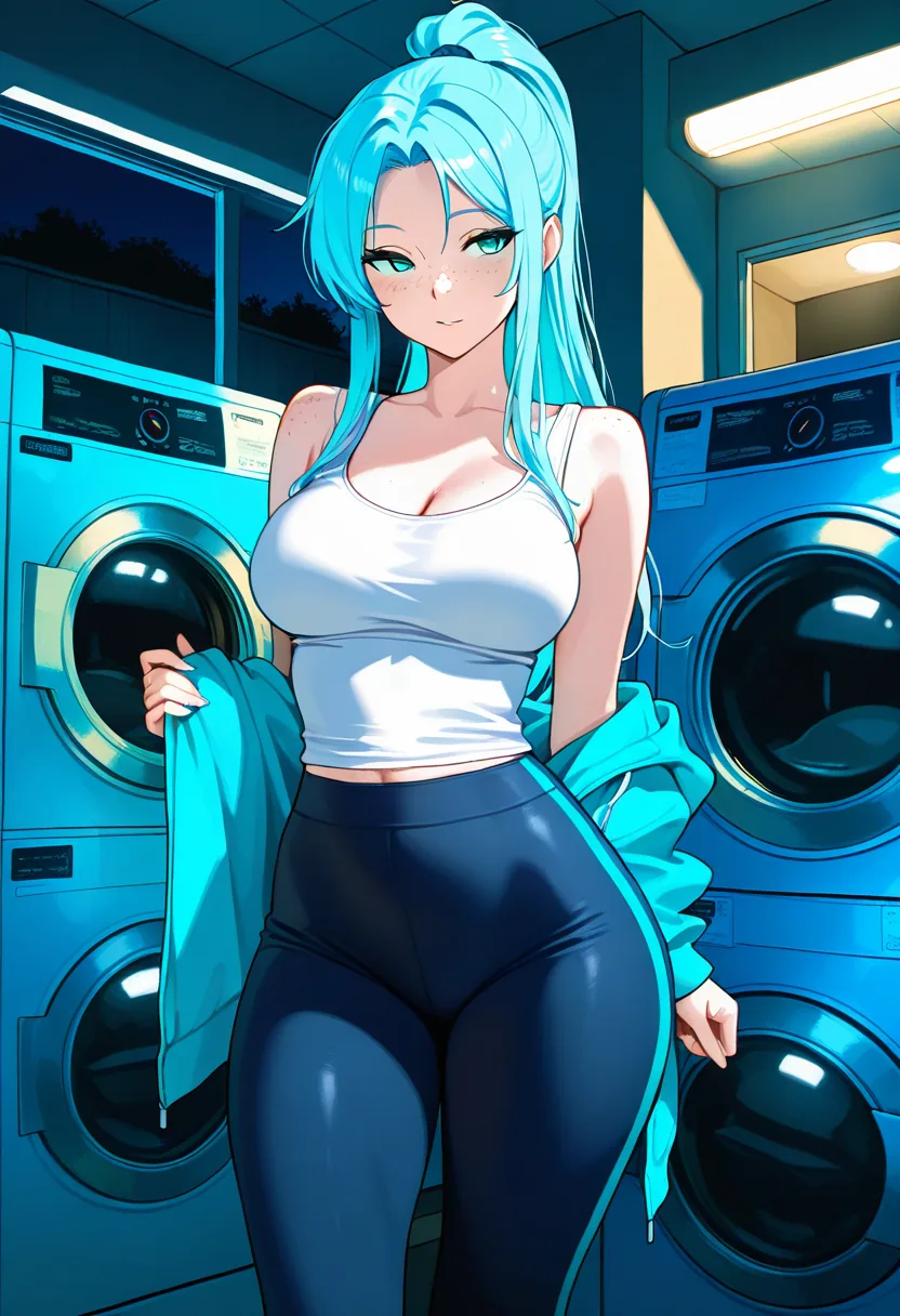 Story 40: Entering Laundromat — panel 3 — warm dryer