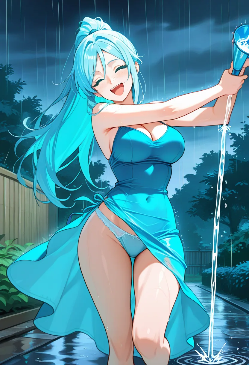 Story 44: Rain Starts — panel 4 — dress off rain