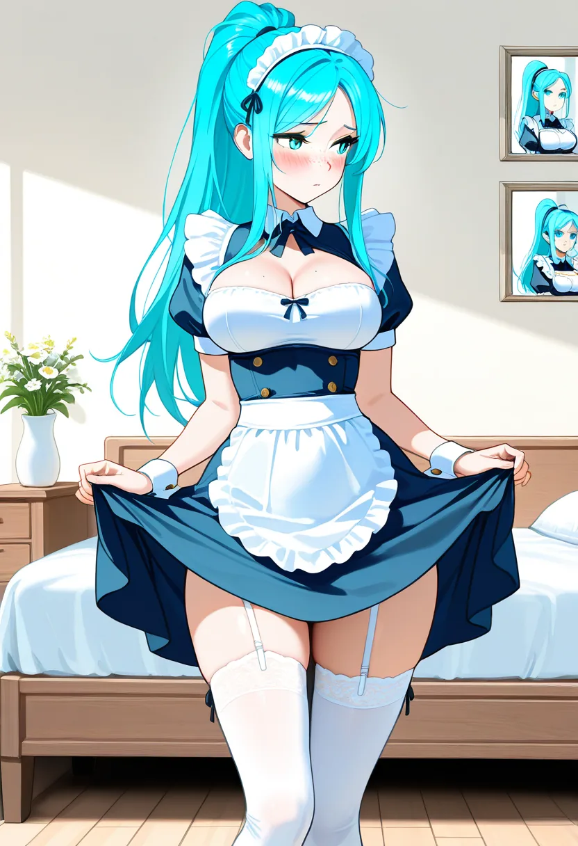 Story 47: Costume Box — panel 5 — maid lifting skirt