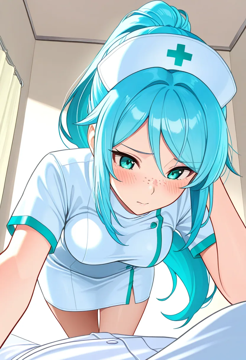 Story 55: Nurse Entrance — panel 3 — bending over