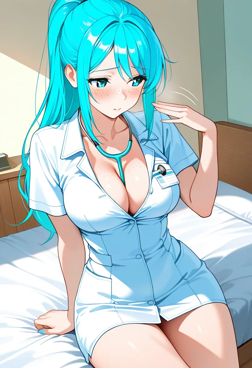 Story 55: Nurse Entrance — panel 4 — nurse unbuttoning