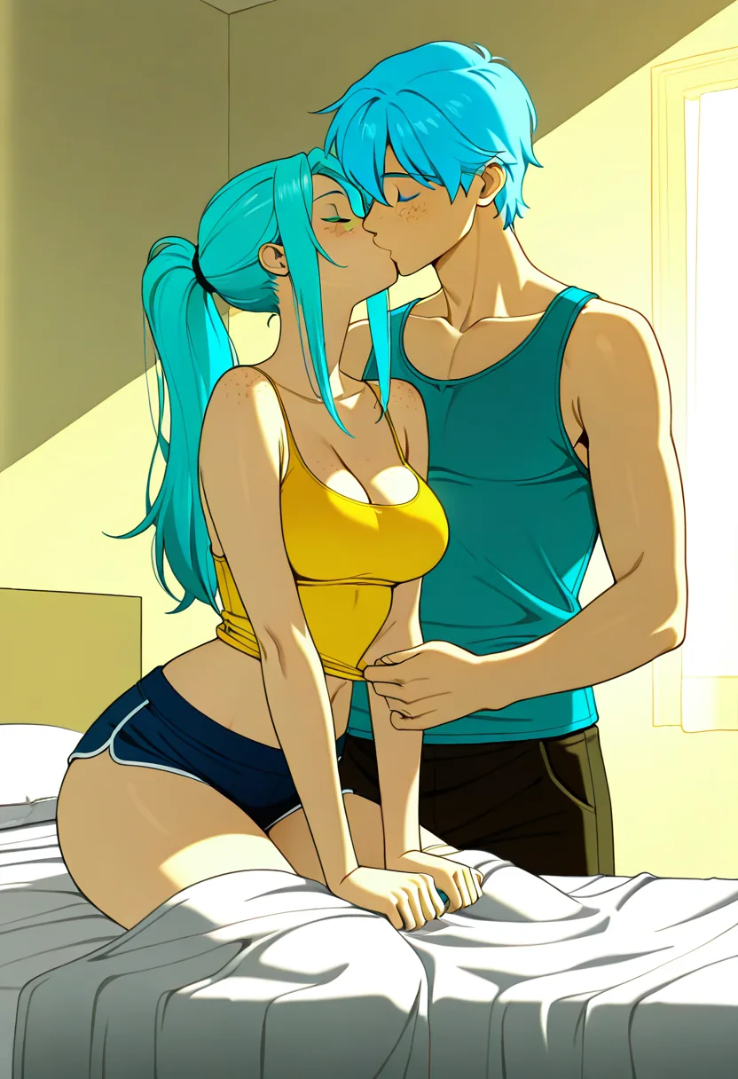 Story 64: Watching Sleep — panel 4 — shirt off bed