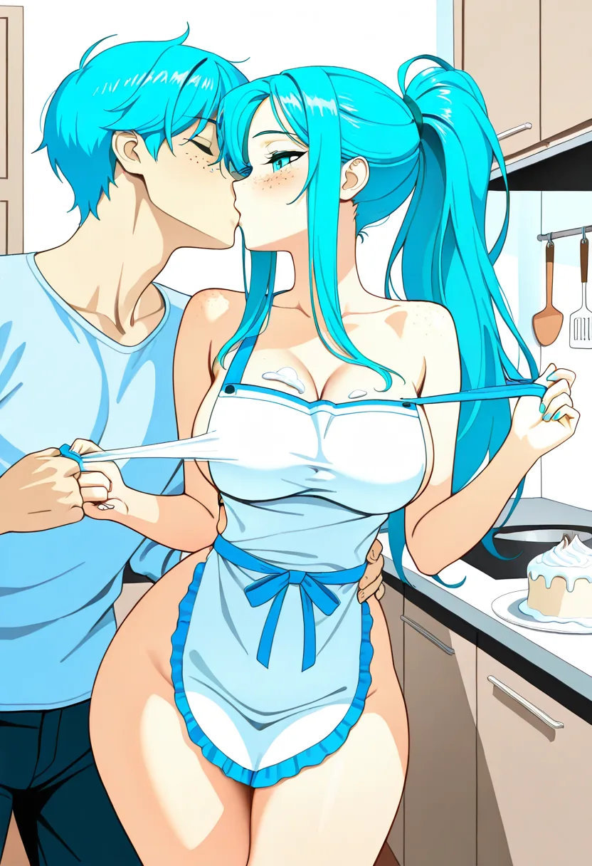 Story 70: Baking Lesson — panel 4 — apron undone