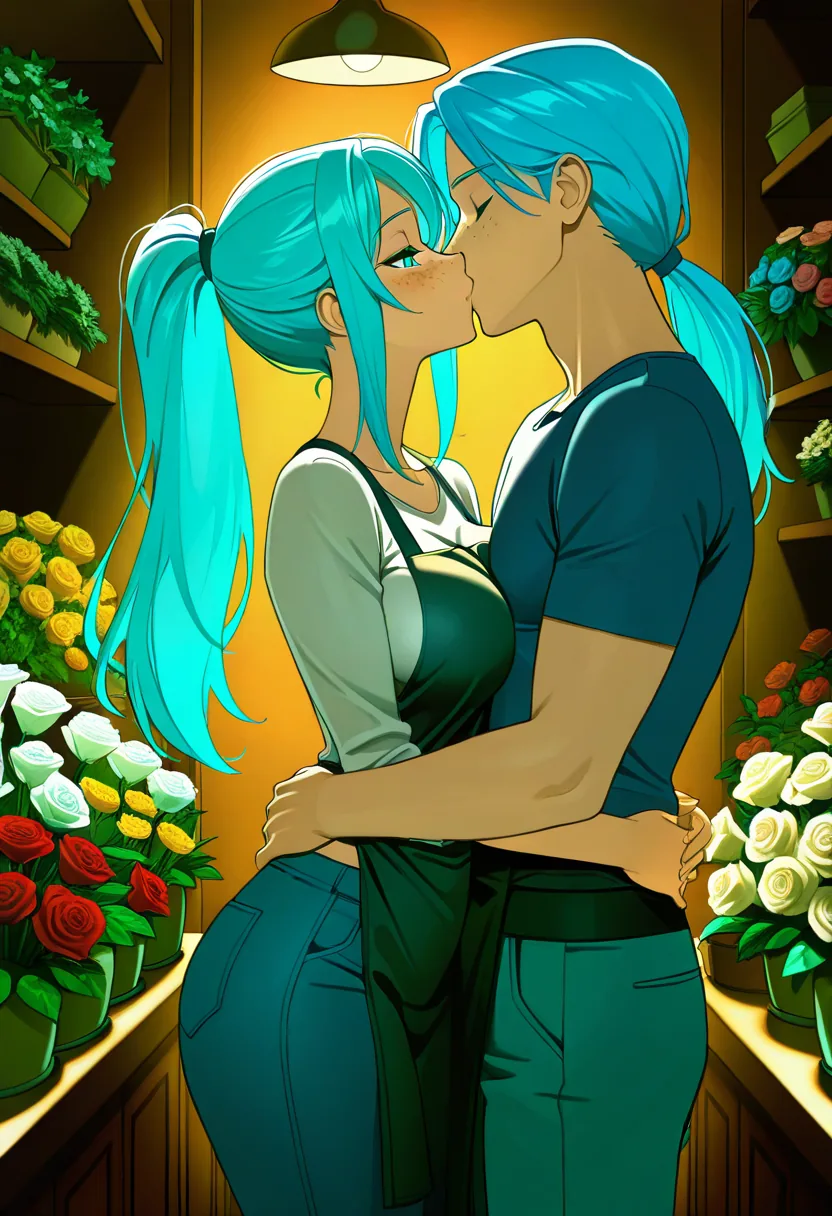 Story 77: After Hours — panel 3 — flower kiss