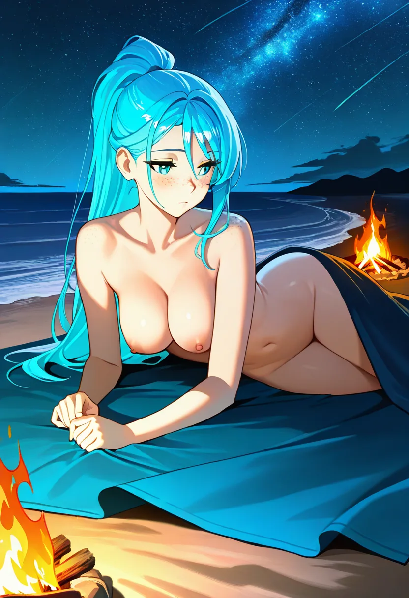 Story 81: Bonfire Setup — panel 7 — bonfire glow